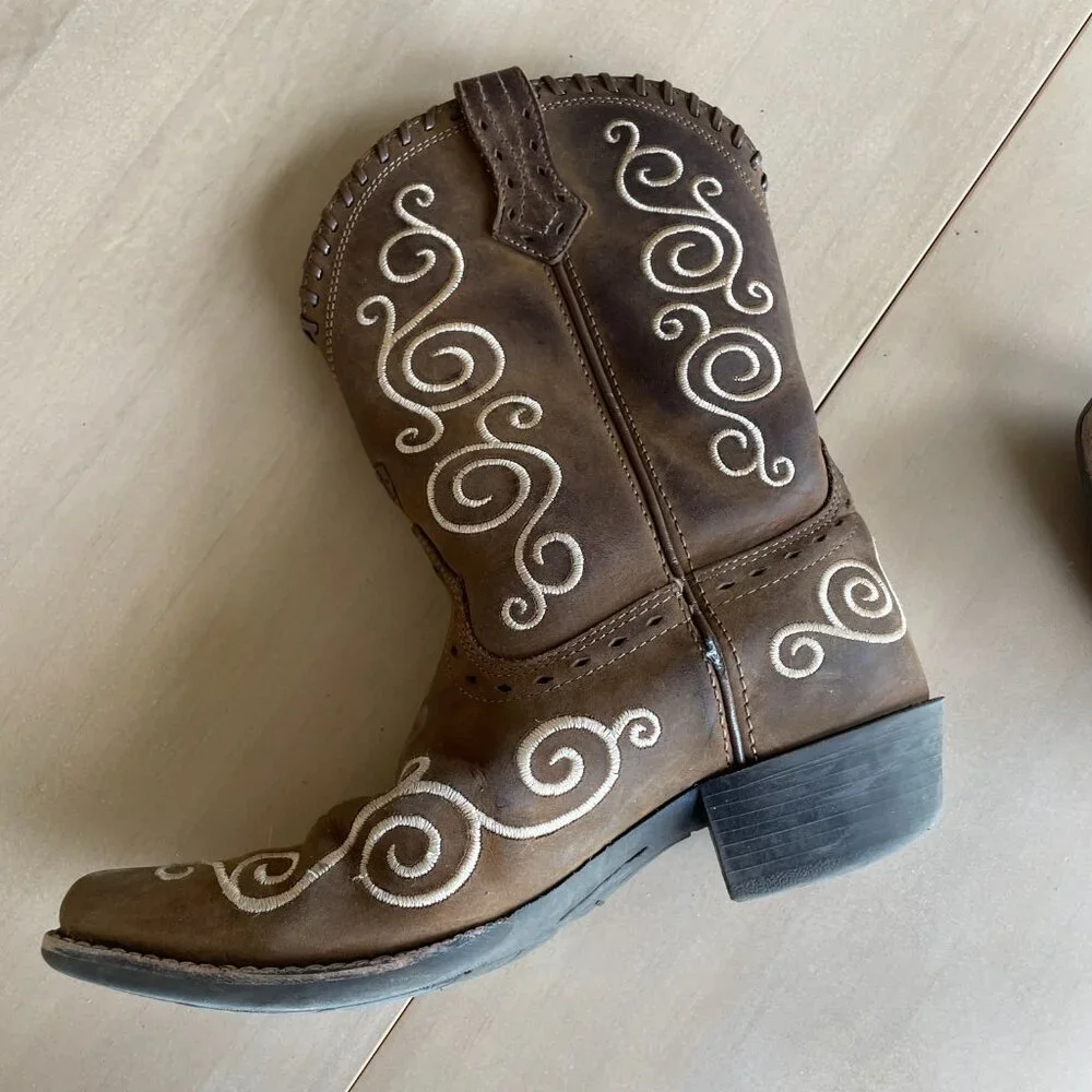 Ariat Youth Shelleen Western Leather Cowboy Cowgirl Boots - Size 1